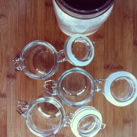 Jars ready to be filled with Epic Hot Chocolate